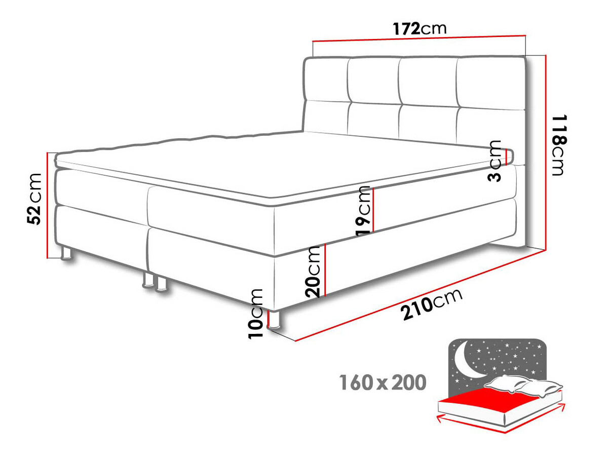 Boxspringbett ComfiDream Aelion (Fresh 01)