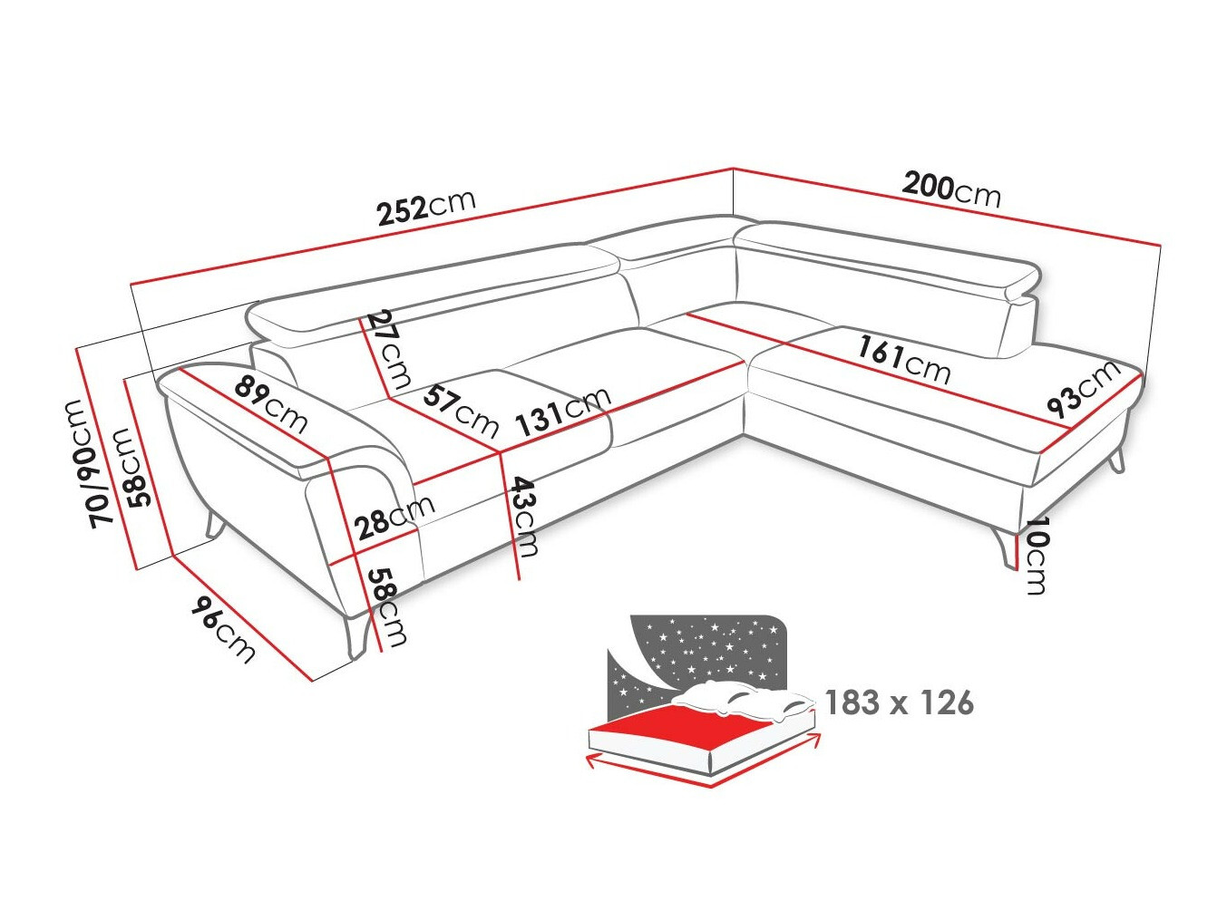 Ecksofa Lincoln 178 (Zetta 291)