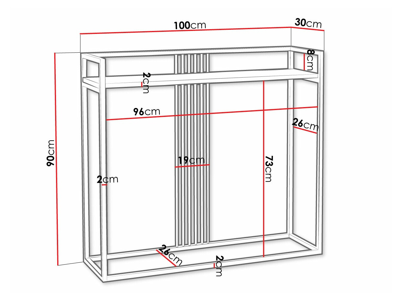 Konsolentisch Oswego 109 (Gold + Weiss)