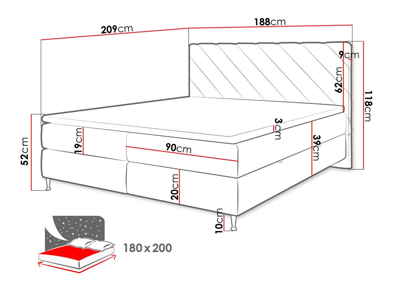 Boxspringbett ComfiDream Onaona (Fresh 32)