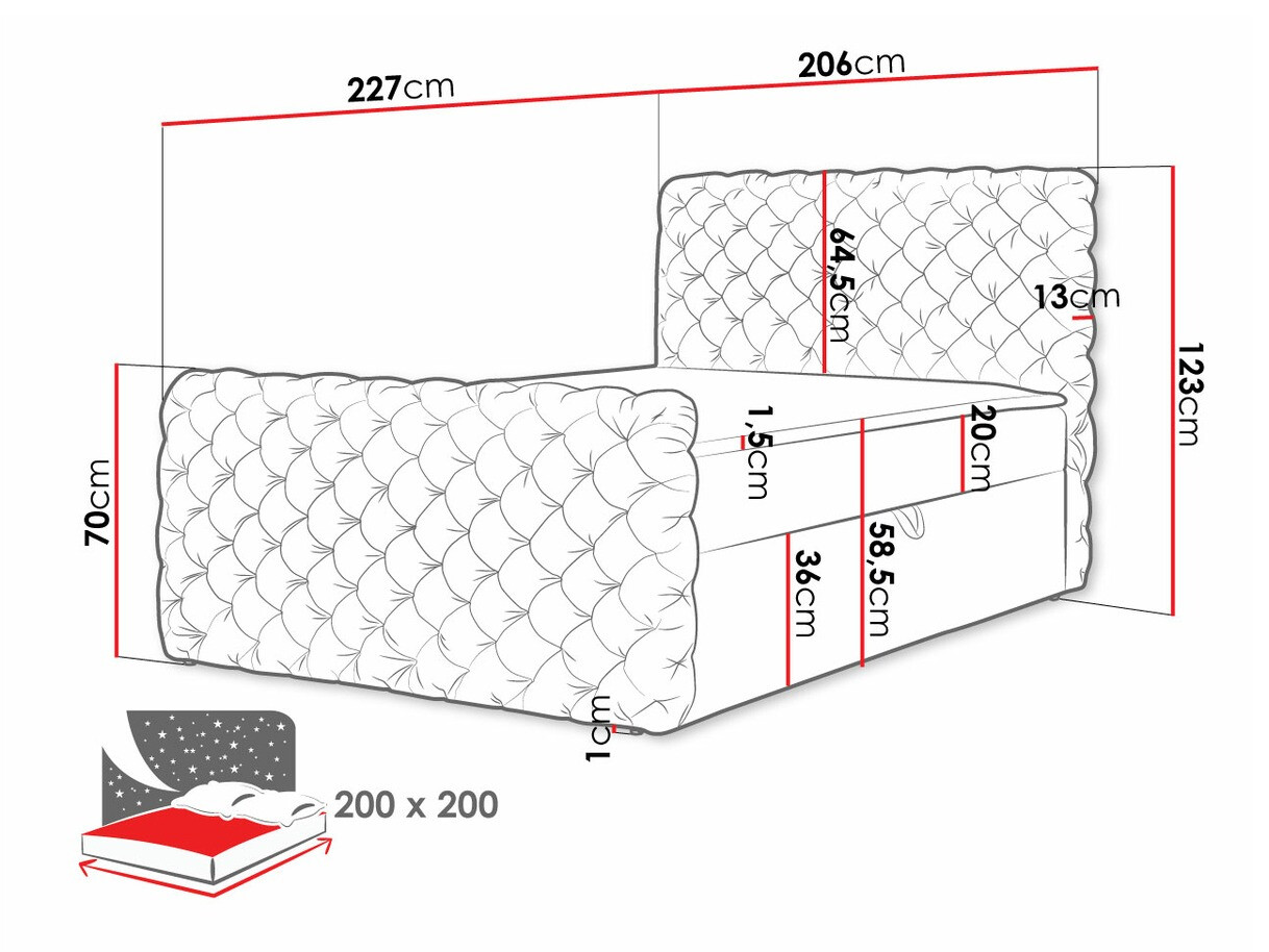 Boxspringbett Baltimore 186 (Velluto 20)