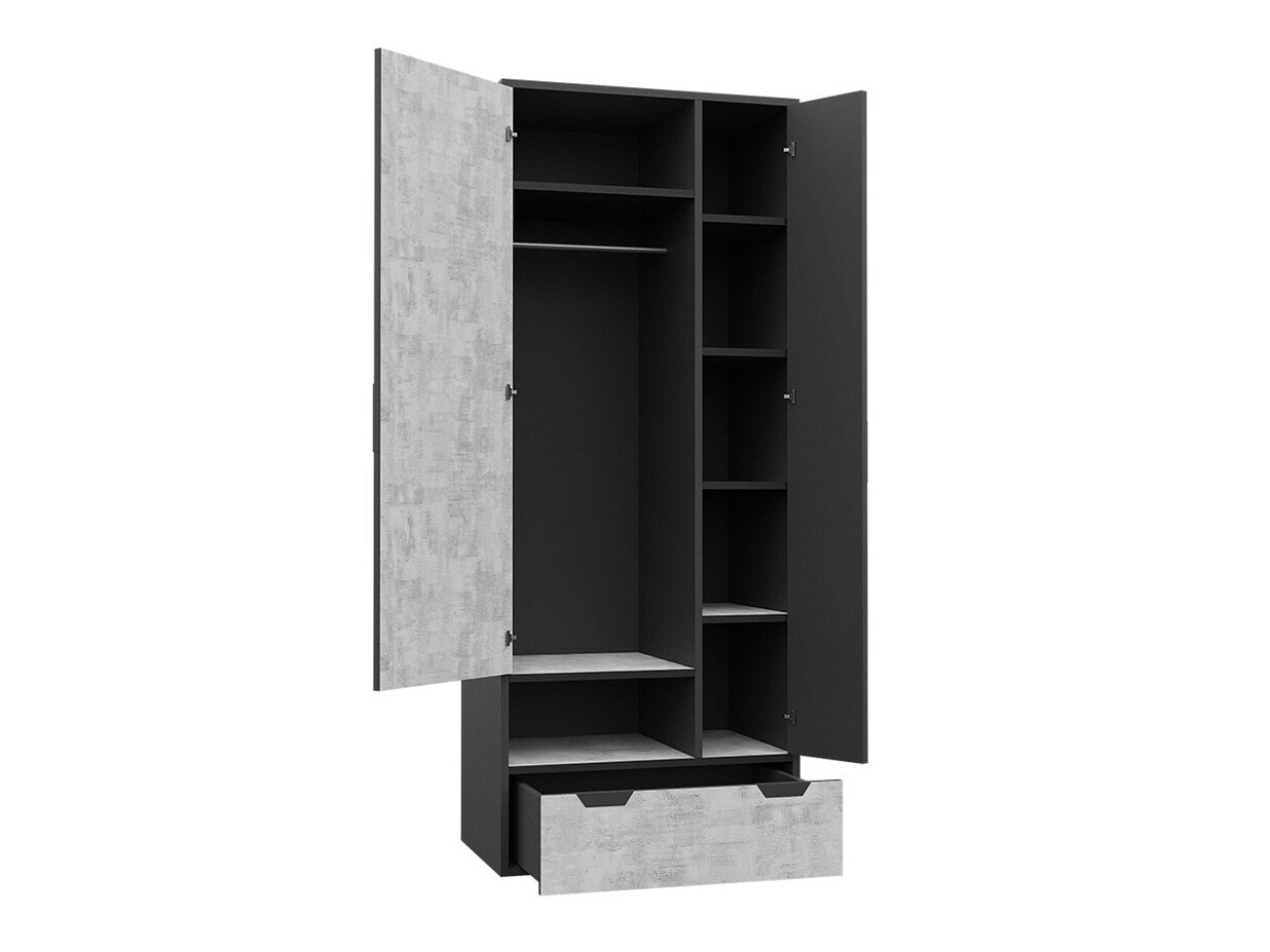 Kleiderschrank Omaha G113 (Grau + Graphit)