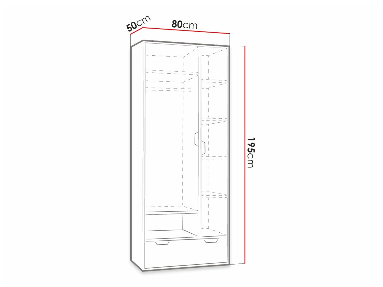 Kleiderschrank Omaha G113 (Grau + Graphit)