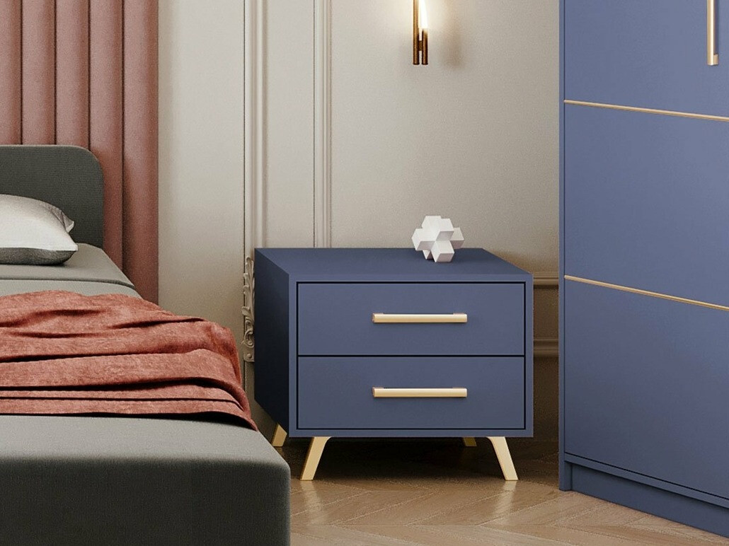 Nachttisch Delbalo 104 (Blau + Gold)
