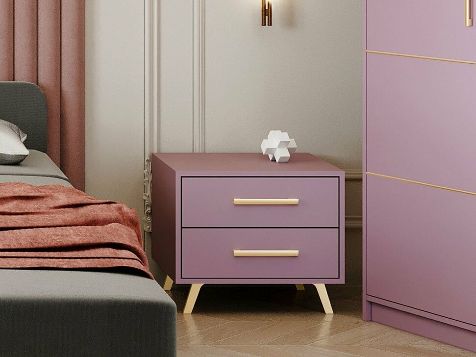 Nachttisch Delbalo 104 (Lila + Gold)