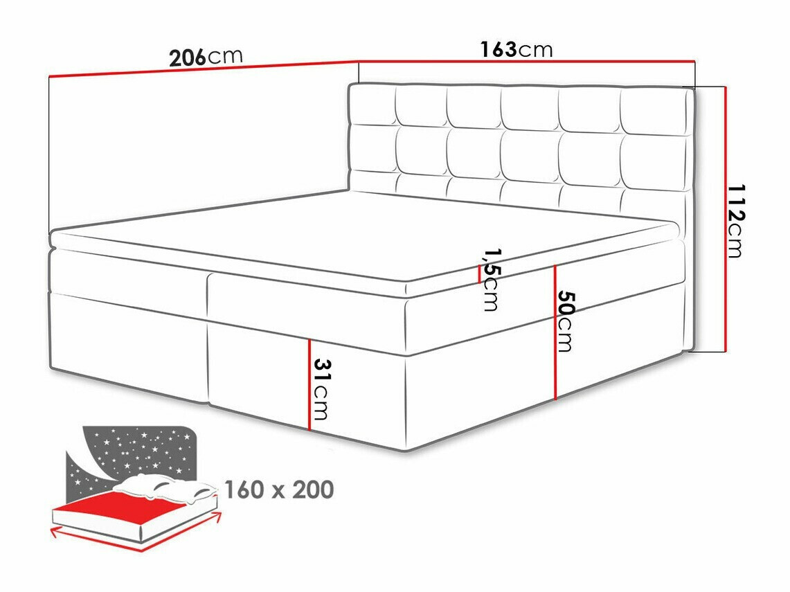 Boxspringbett Comfivo 196 (Manila 35)