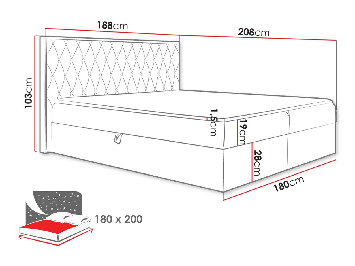 Boxspringbett Baltimore 190 (Faro 4)