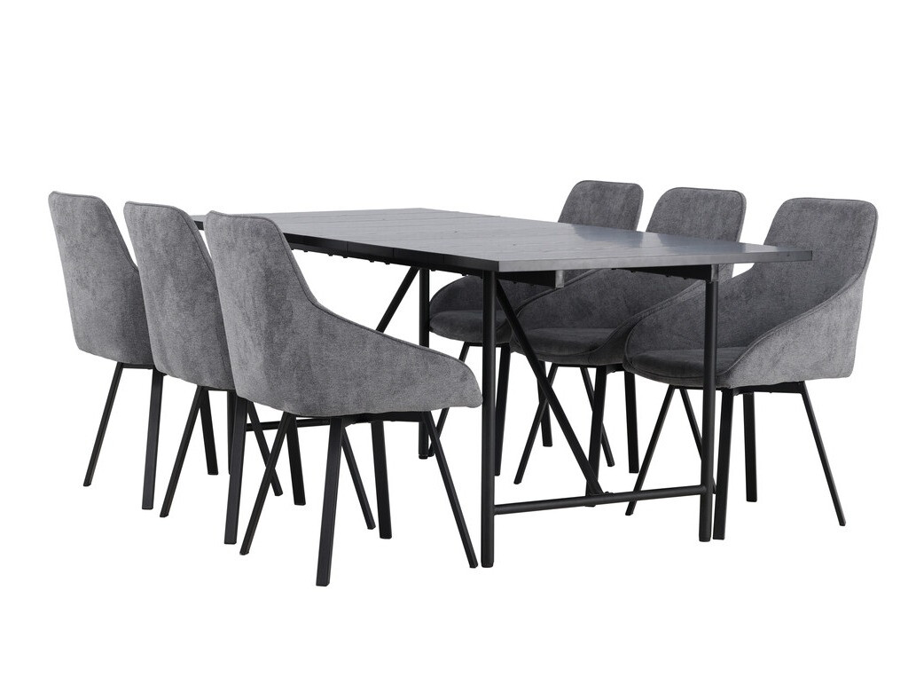 Essgruppe Dallas 3963 (Grau + Schwarz)