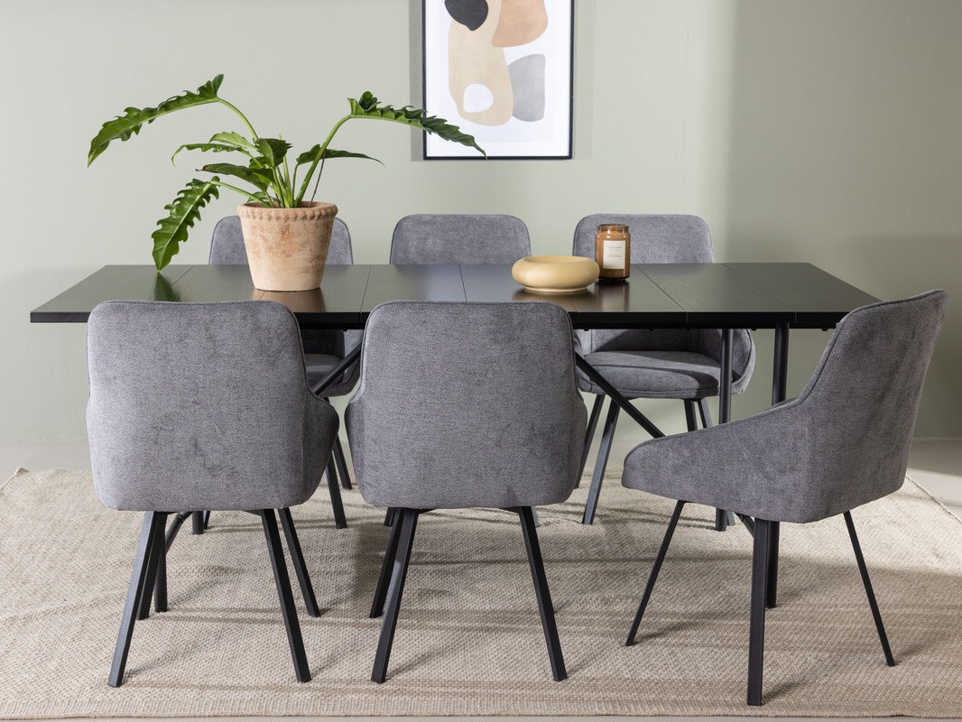 Essgruppe Dallas 3963 (Grau + Schwarz)