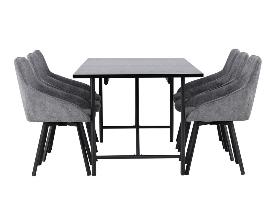 Essgruppe Dallas 3963 (Grau + Schwarz)