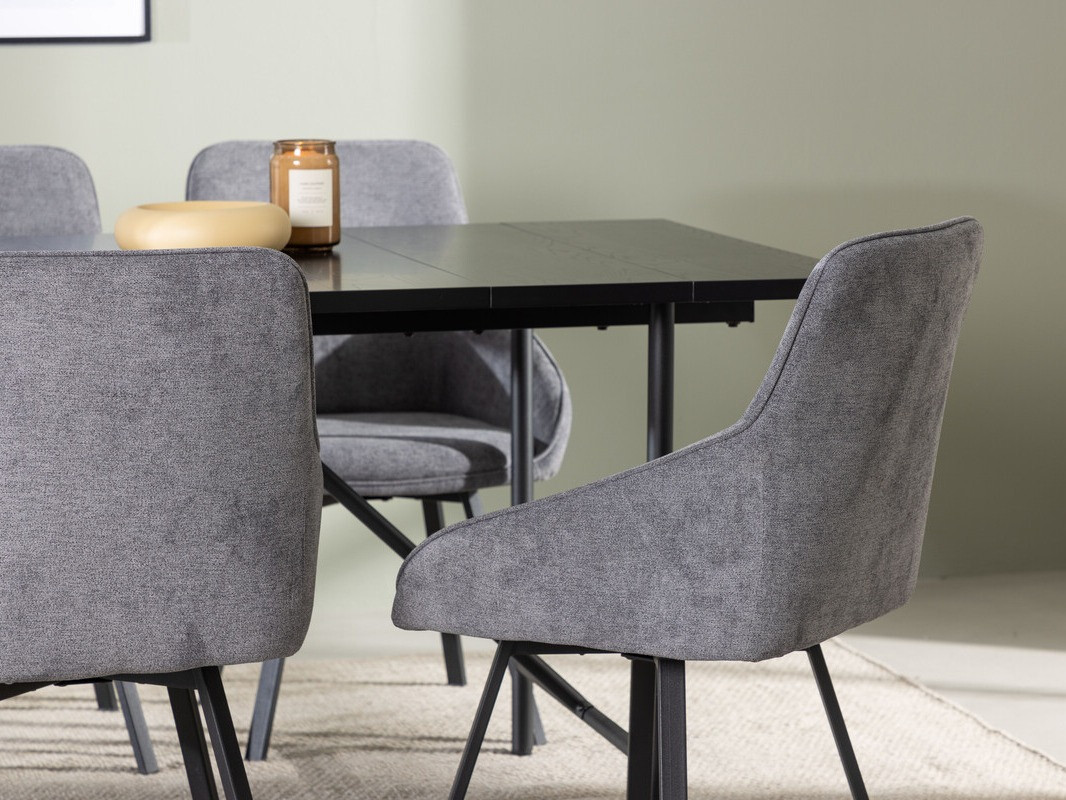 Essgruppe Dallas 3963 (Grau + Schwarz)