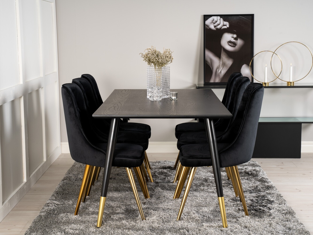 Essgruppe Dallas 1256 (Schwarz + Gold)