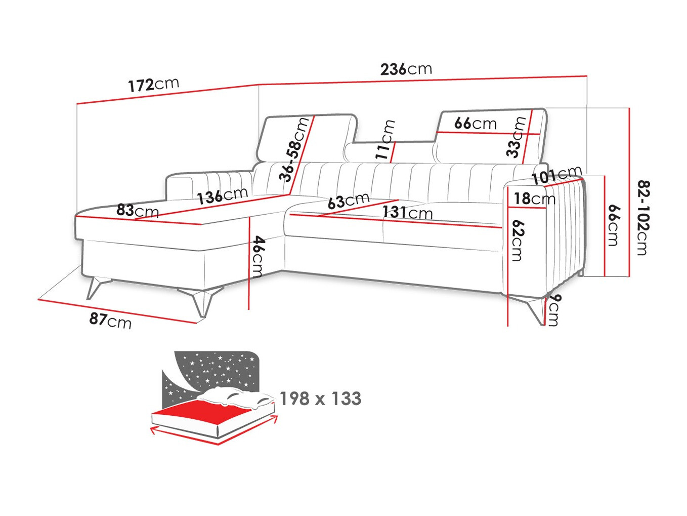 Ecksofa Columbus 191 (Poso 05)