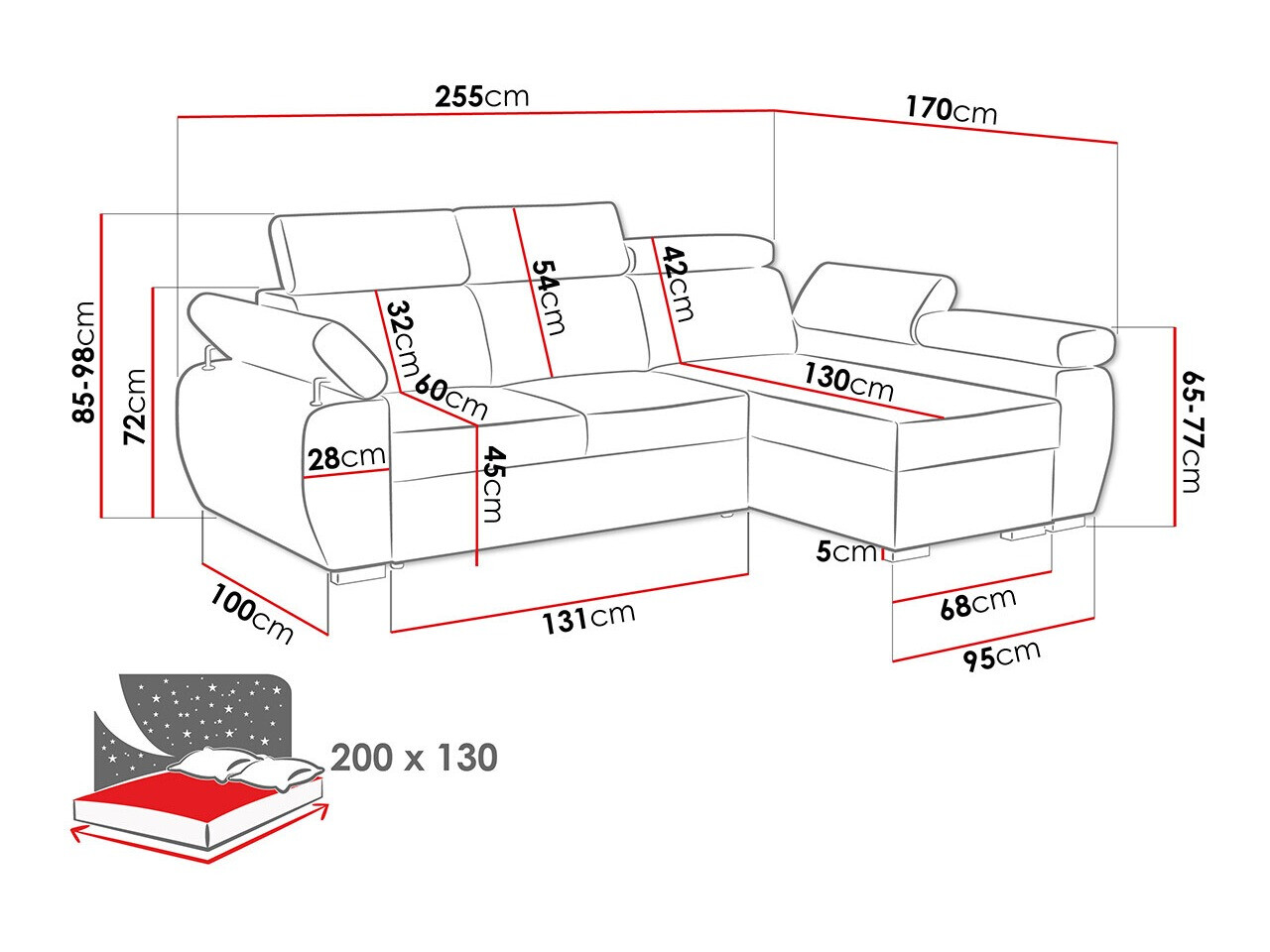 Ecksofa Columbus 192 (Poso 14)