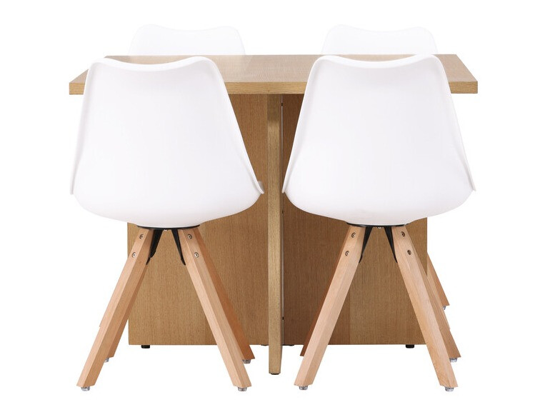 Essgruppe Dallas 4001 (Weiss + Helles Holz)