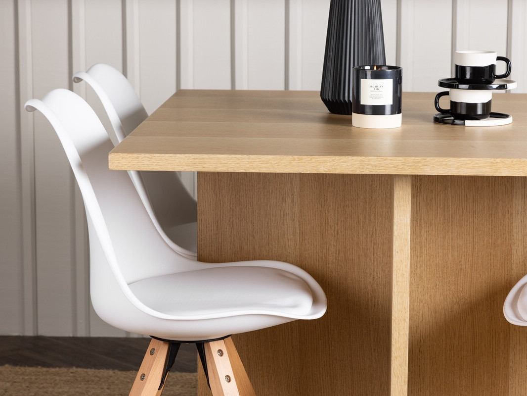 Essgruppe Dallas 4001 (Weiss + Helles Holz)