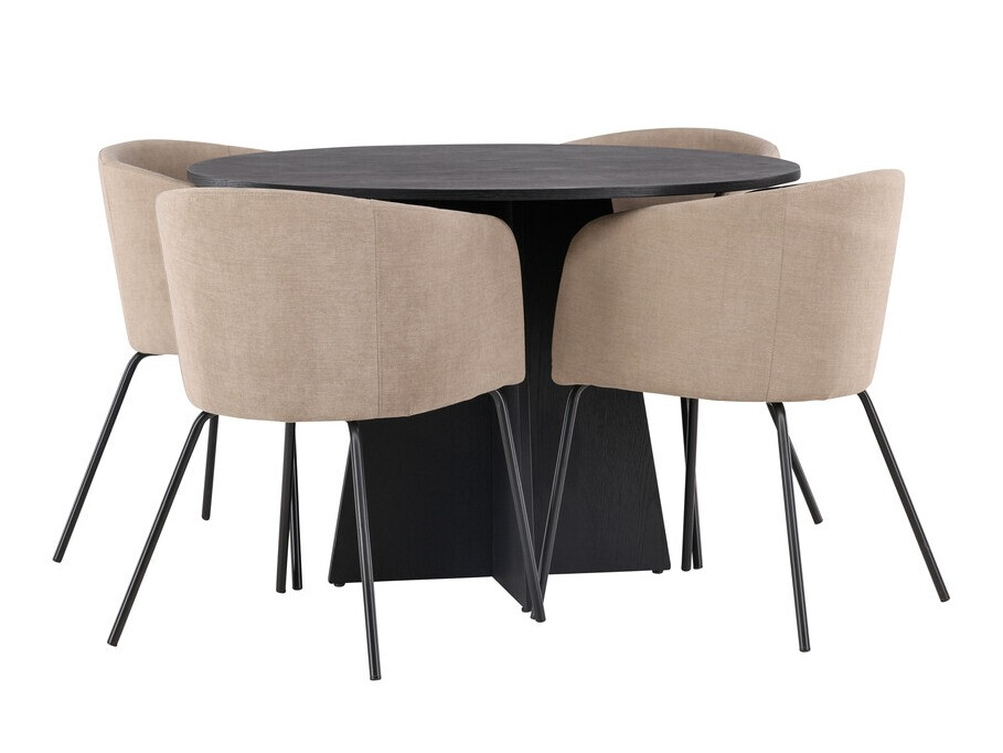 Essgruppe Dallas 4006 (Beige + Schwarz)