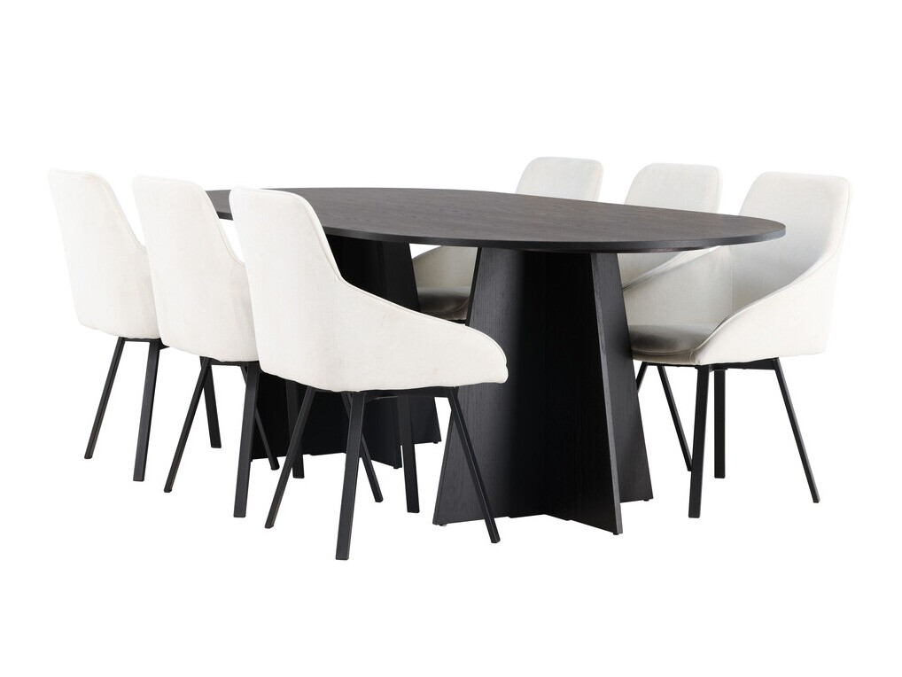 Essgruppe Dallas 4021 (Beige + Schwarz)