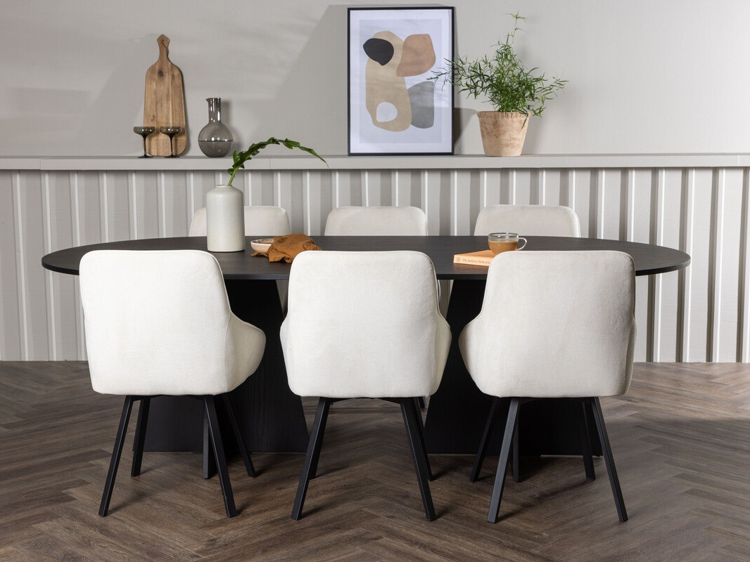 Essgruppe Dallas 4021 (Beige + Schwarz)