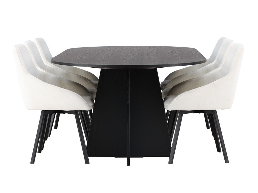 Essgruppe Dallas 4021 (Beige + Schwarz)