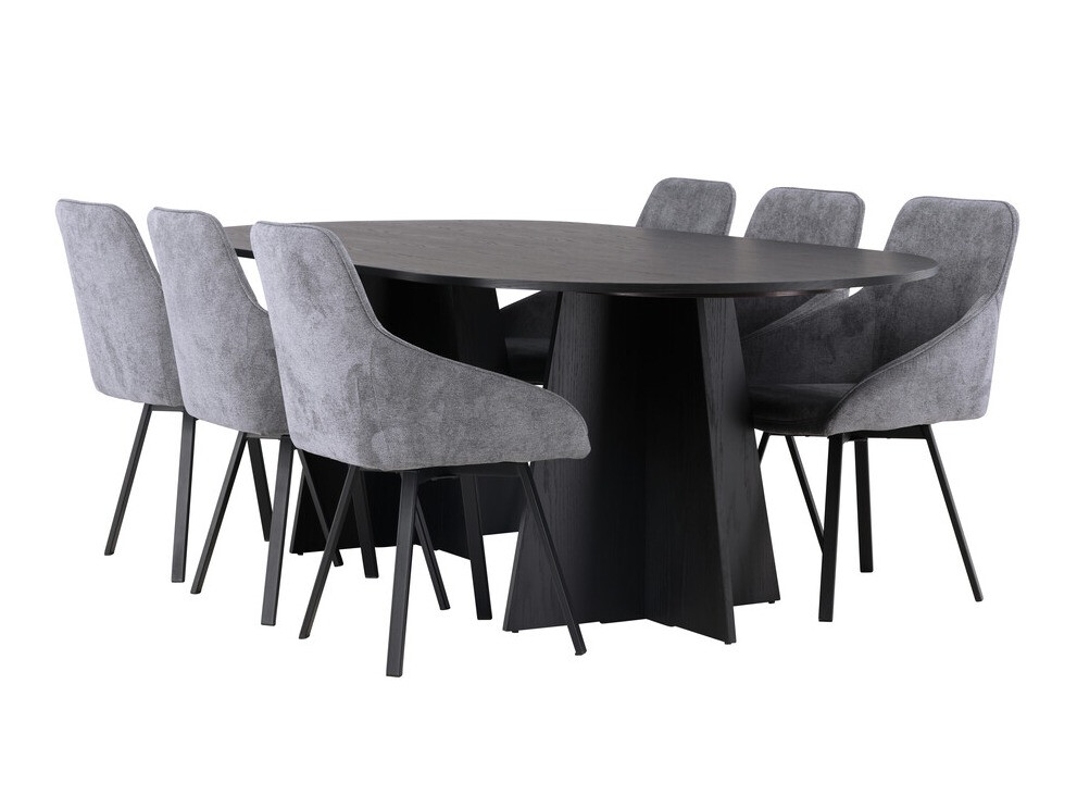Essgruppe Dallas 4021 (Grau + Schwarz)