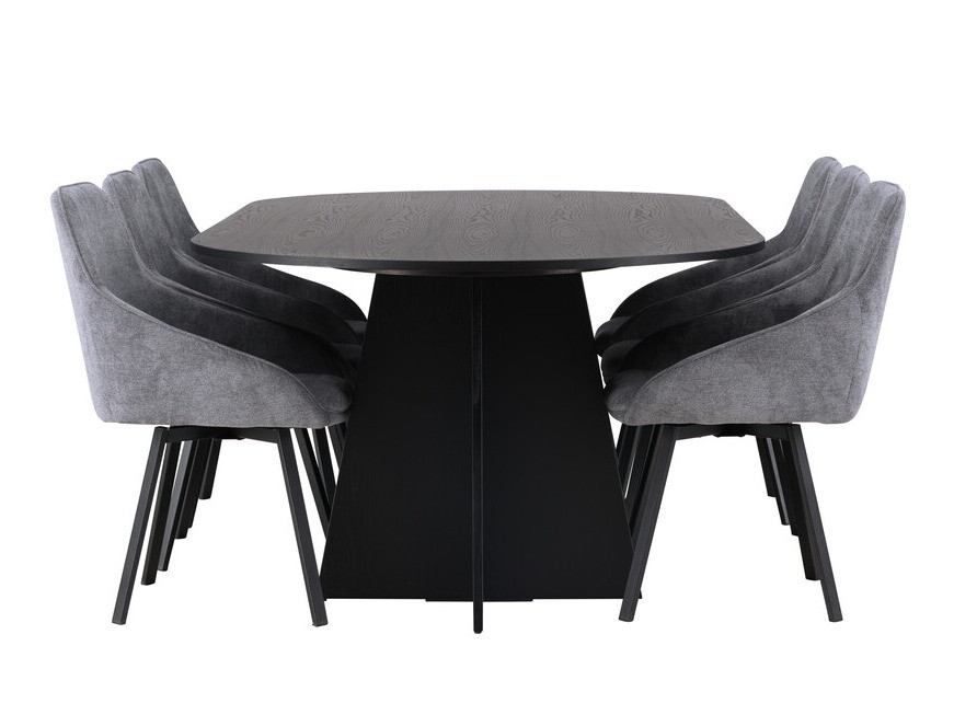 Essgruppe Dallas 4021 (Grau + Schwarz)