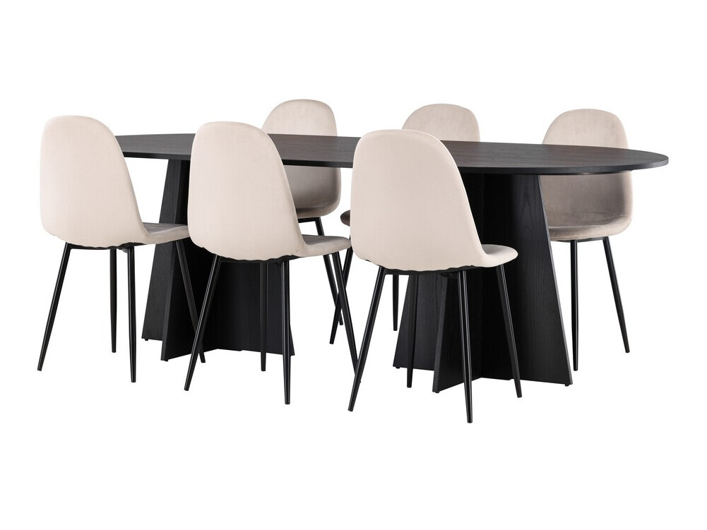 Essgruppe Dallas 4032 (Beige + Schwarz)