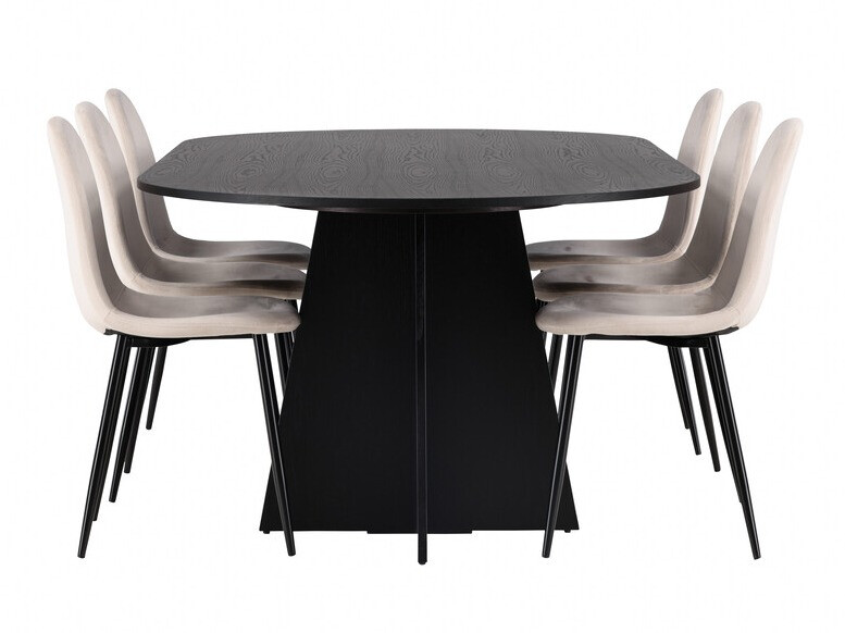 Essgruppe Dallas 4032 (Beige + Schwarz)