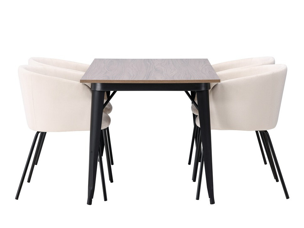 Essgruppe Dallas 4044 (Cremefarben + Schwarz)