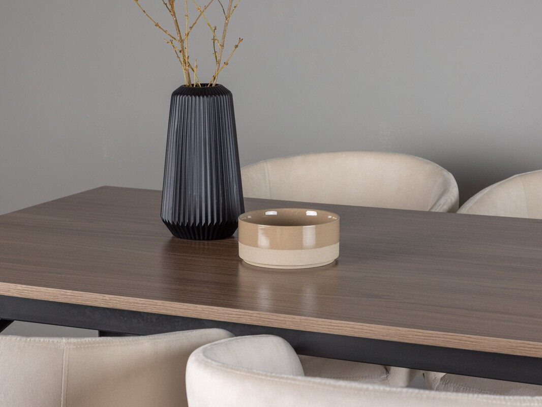 Essgruppe Dallas 4044 (Cremefarben + Schwarz)