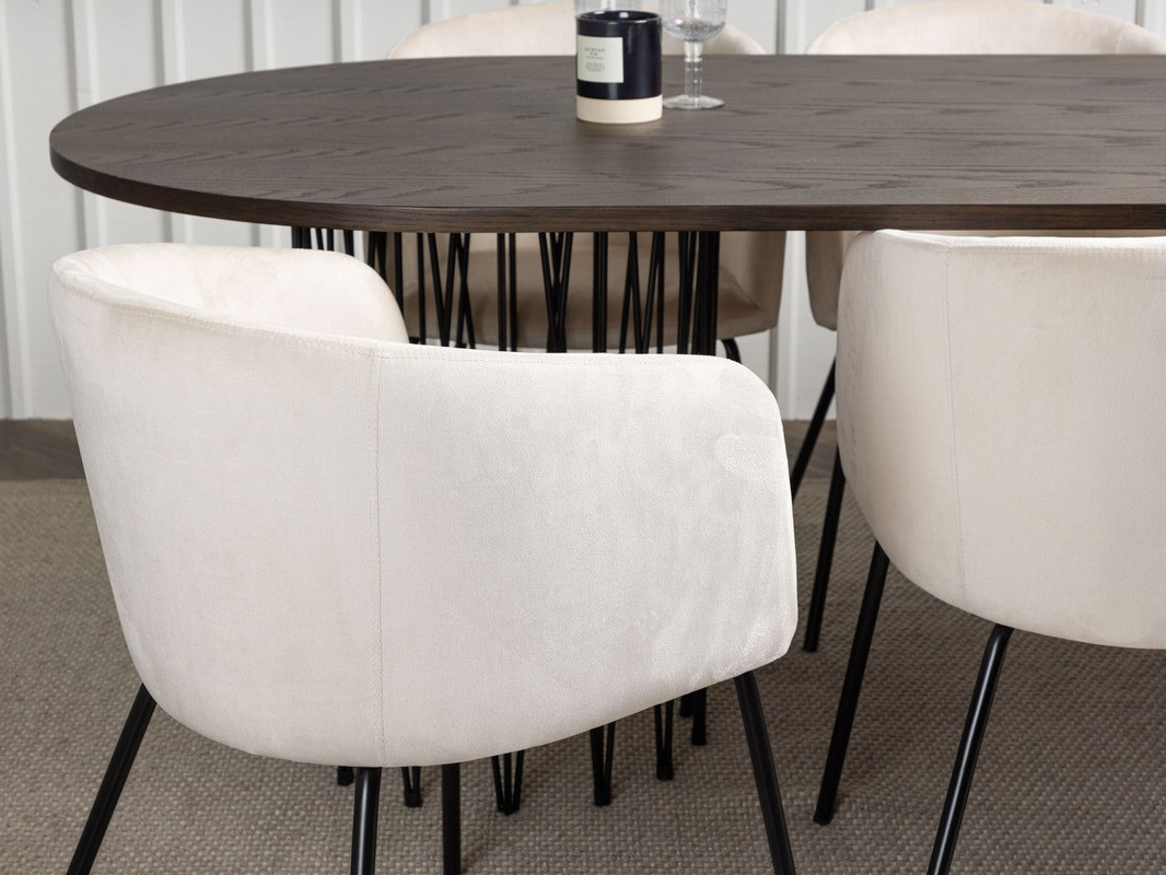 Essgruppe Dallas 4063 (Cremefarben + Schwarz)