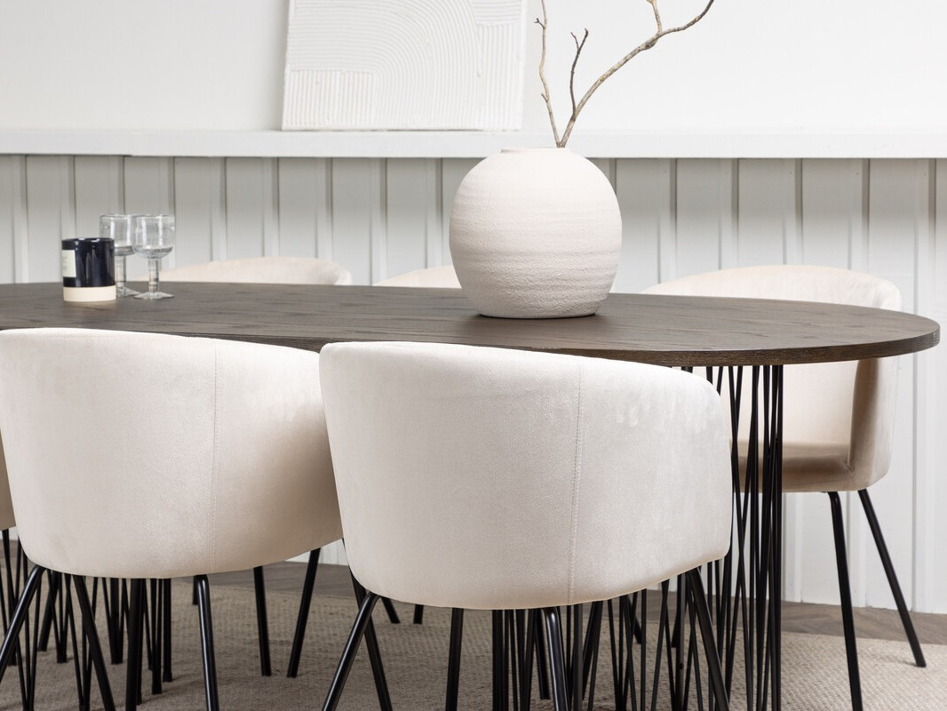 Essgruppe Dallas 4063 (Cremefarben + Schwarz)