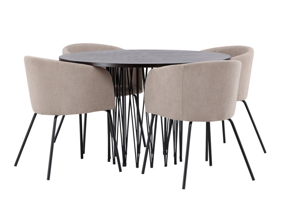 Essgruppe Dallas 4068 (Beige + Schwarz)