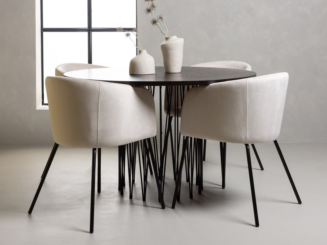 Essgruppe Dallas 4068 (Cremefarben + Schwarz)