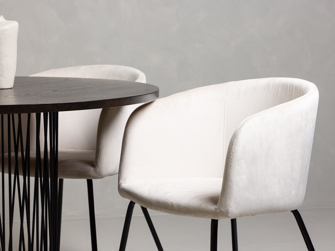 Essgruppe Dallas 4068 (Cremefarben + Schwarz)