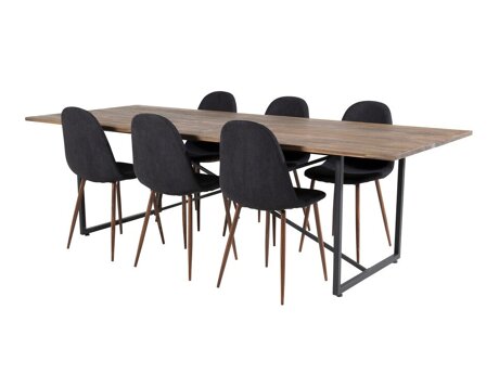 Essgruppe Dallas 4076 (Schwarz + Nussholzoptik)
