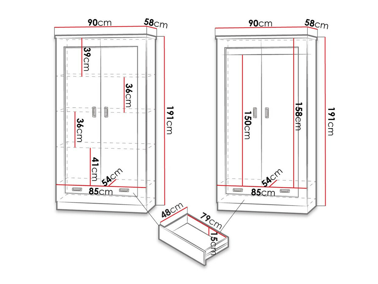 Kleiderschrank Lircava 106 (Lefkas-Eiche)