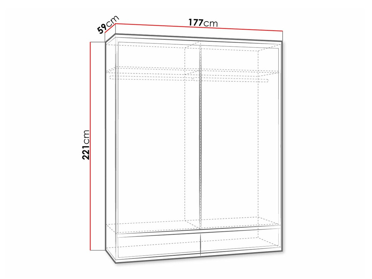 Kleiderschrank Etrmoni 109 (Helles Holz + Eiche)