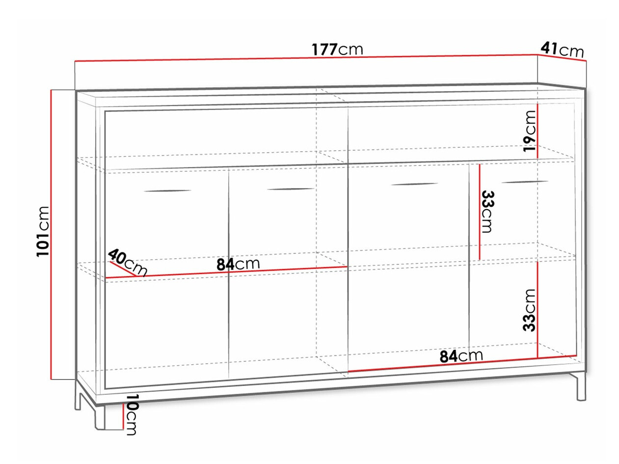 Kommode Etrmoni 105 (Helles Holz + Eiche)