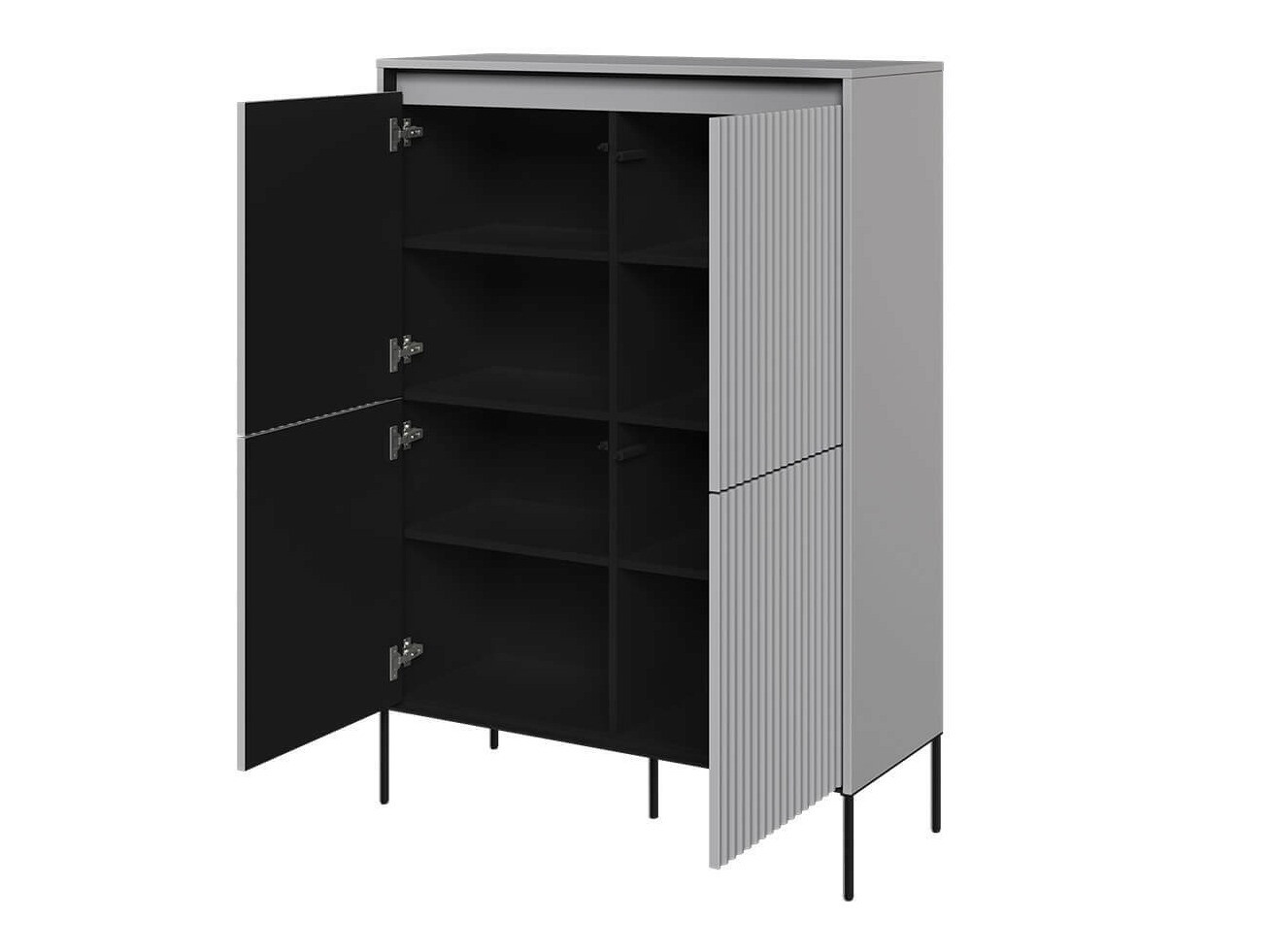 Sideboard Fernolu 102 (Grau + Schwarz)