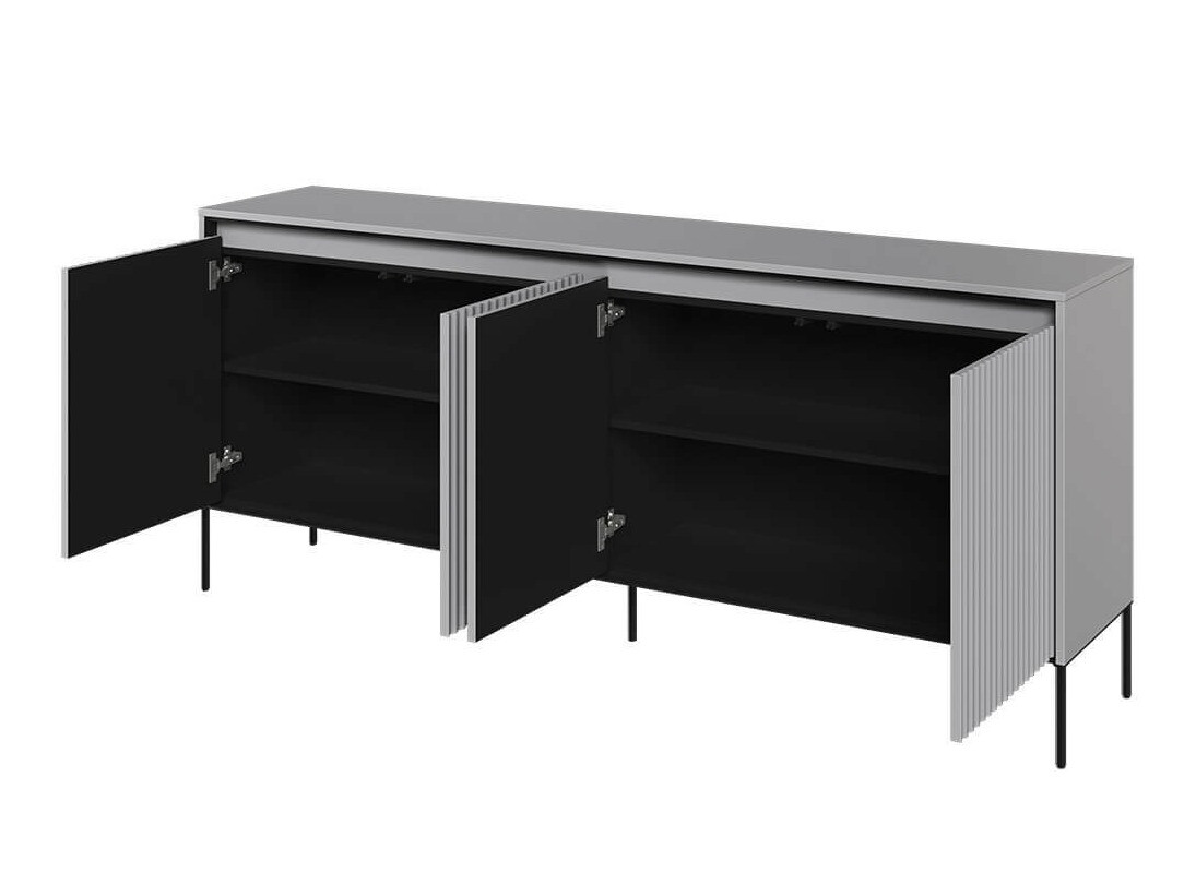 Sideboard Fernolu 103 (Grau + Schwarz)