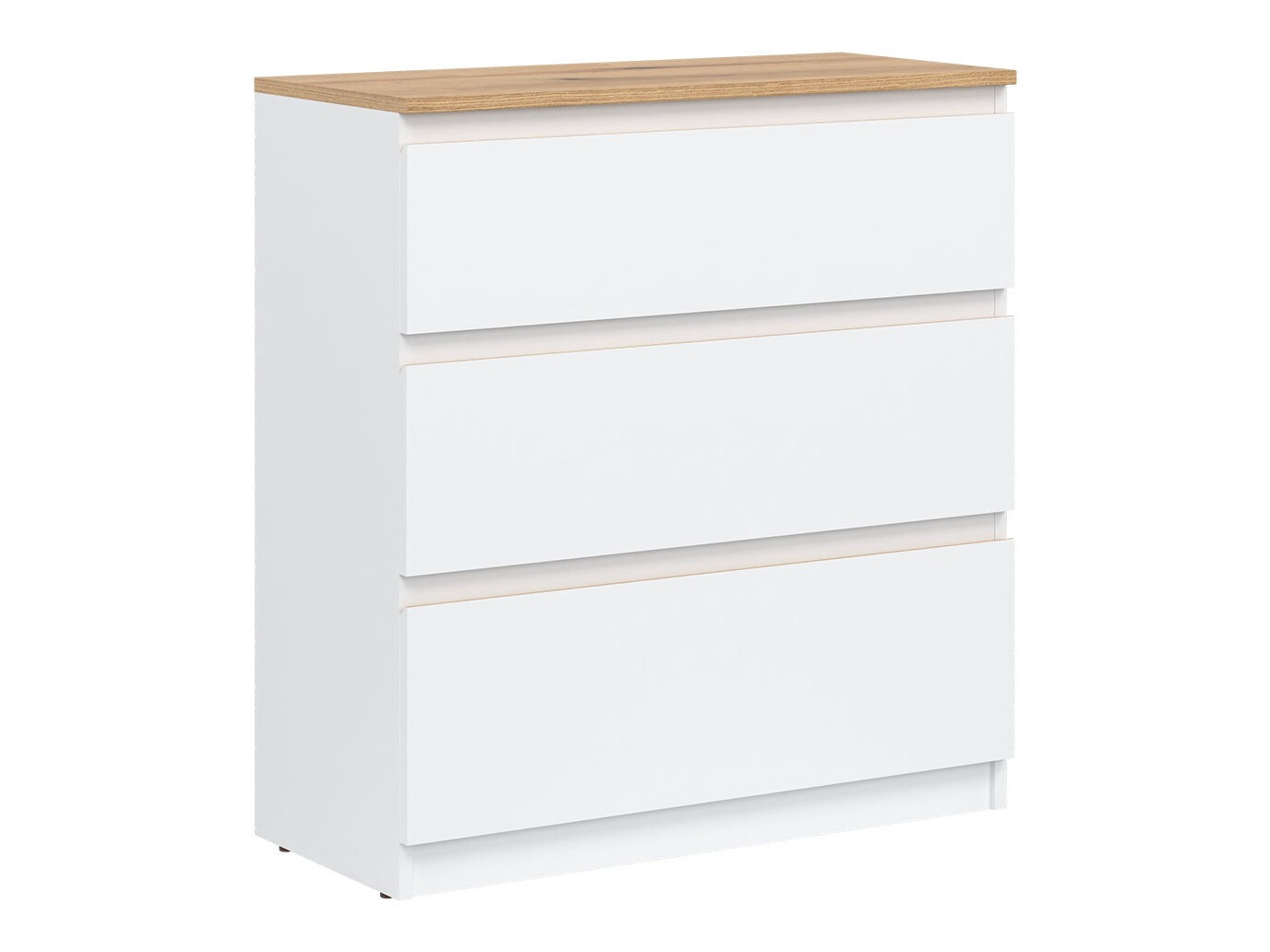Kommode Catelbi 101 (Weiss + Eichenholzoptik)