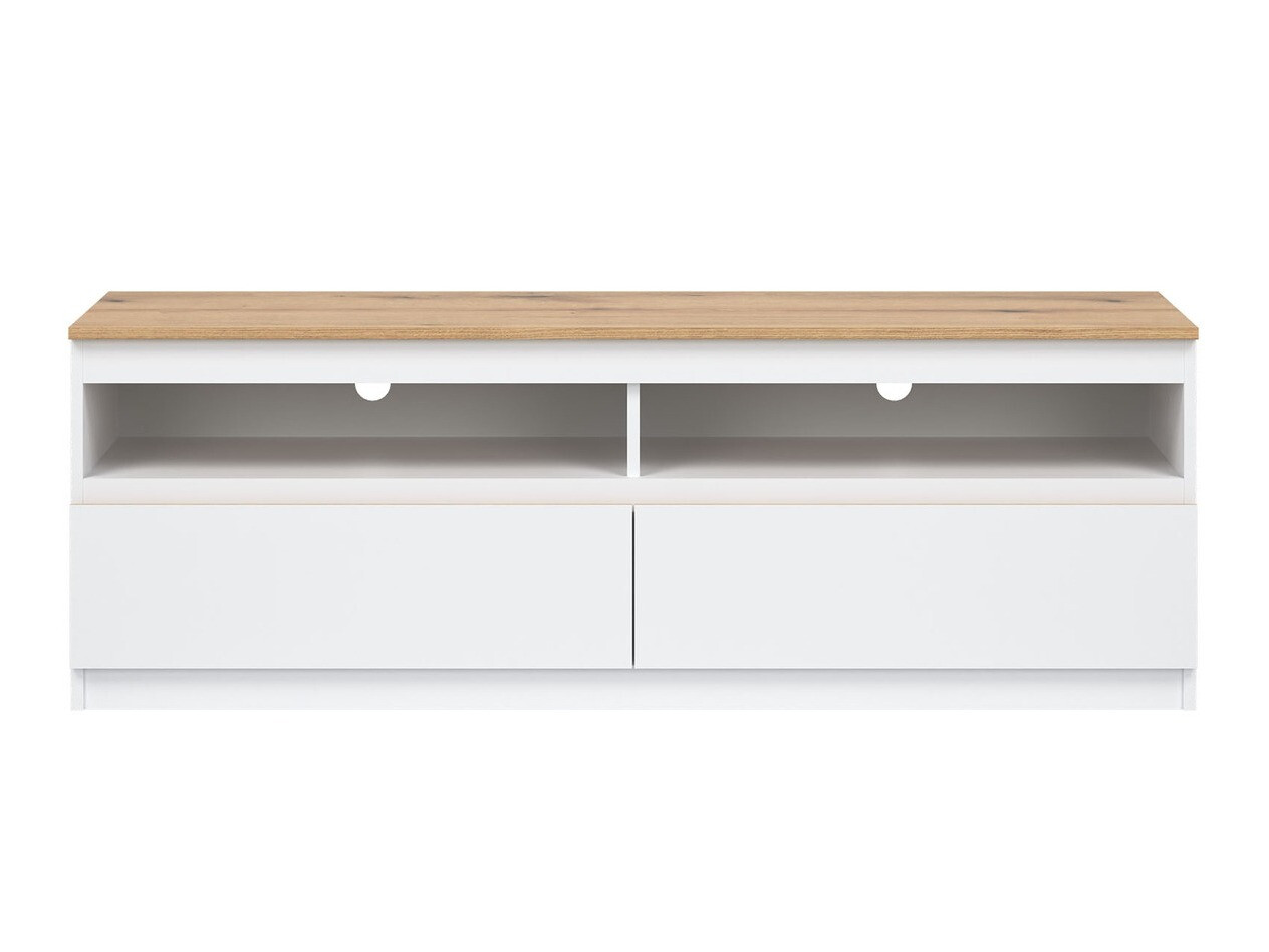 TV-Möbel Catelbi 100 (Weiss + Eichenholzoptik)