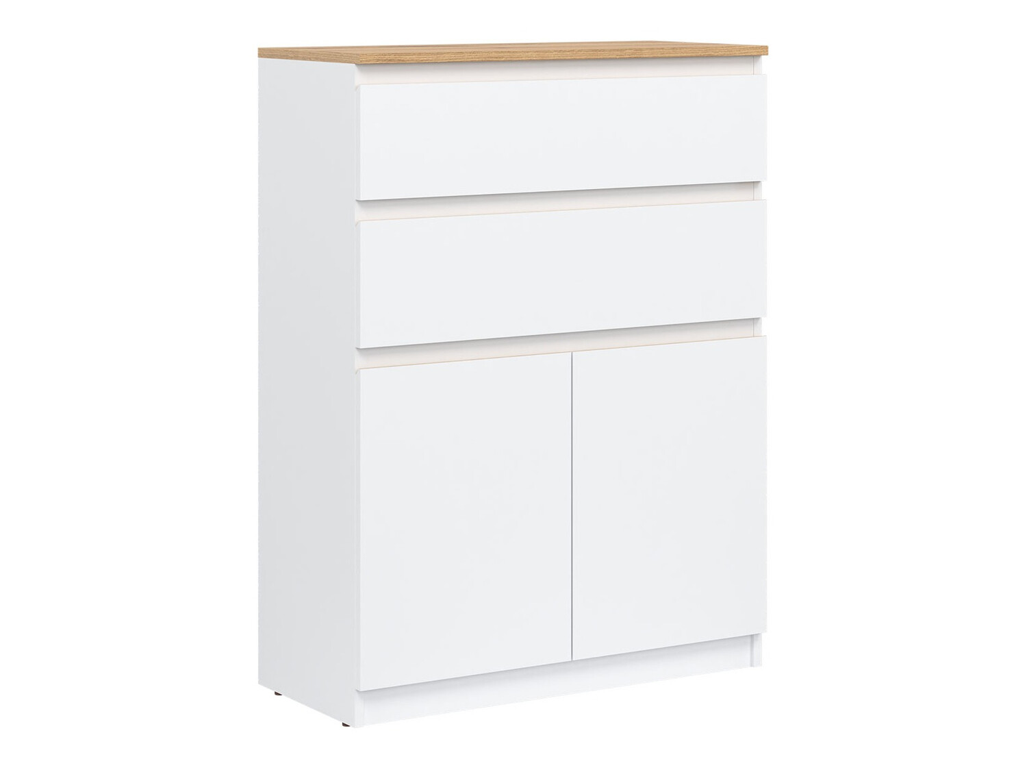Kommode Catelbi 104 (Weiss + Eiche)