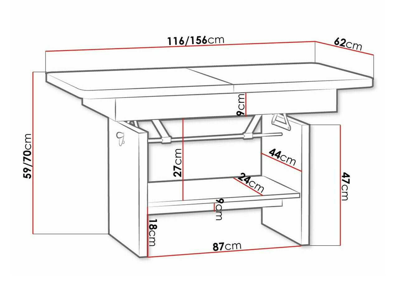 Transformierbarer Couchtisch Stanton 108 (Trüffel)