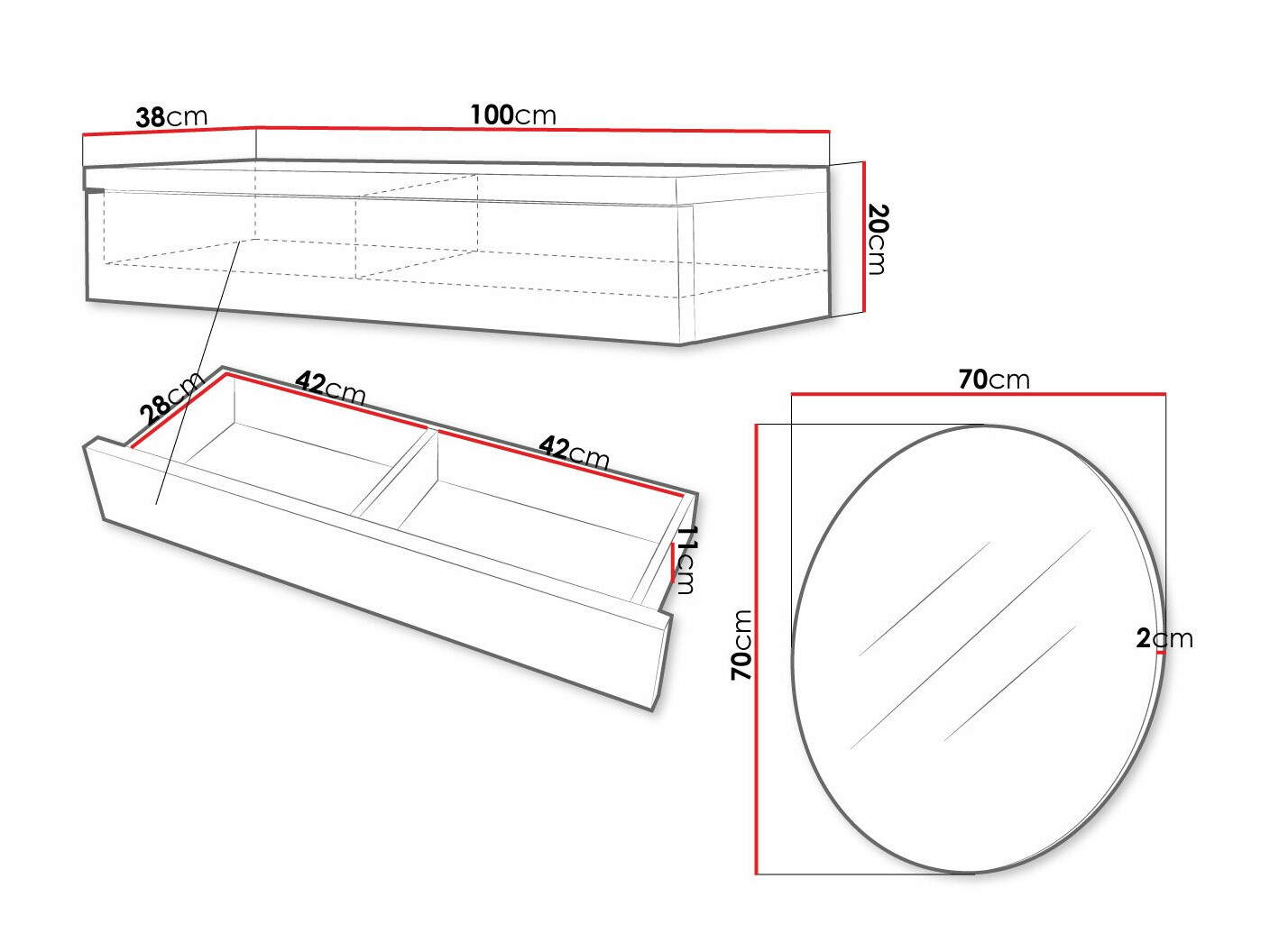 Schminktisch Delpher I (Weiss + Weiss glänzend)
