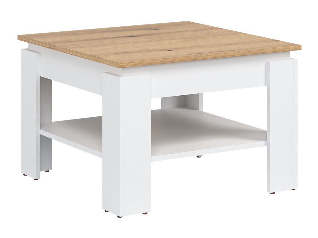 Couchtisch Catelbi 114 (Weiss + Eiche)