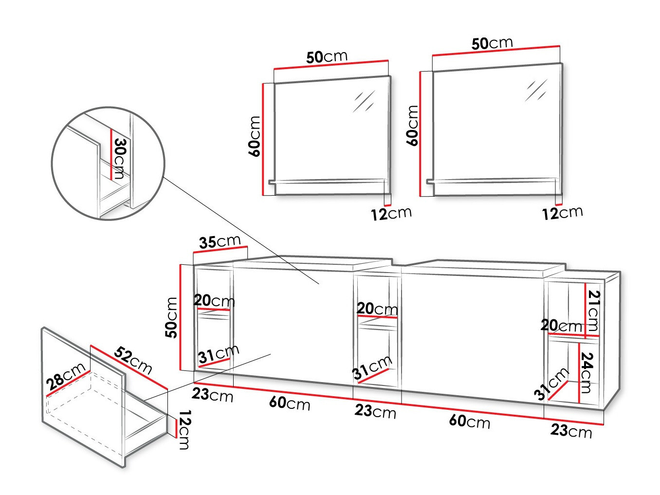 Badezimmer-Set Comfivo Delphinus IV (Weiss)