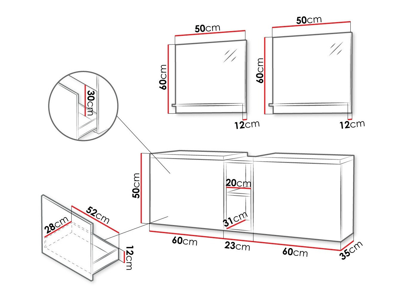 Badezimmer-Set Comfivo Delphinus VI (Weiss)