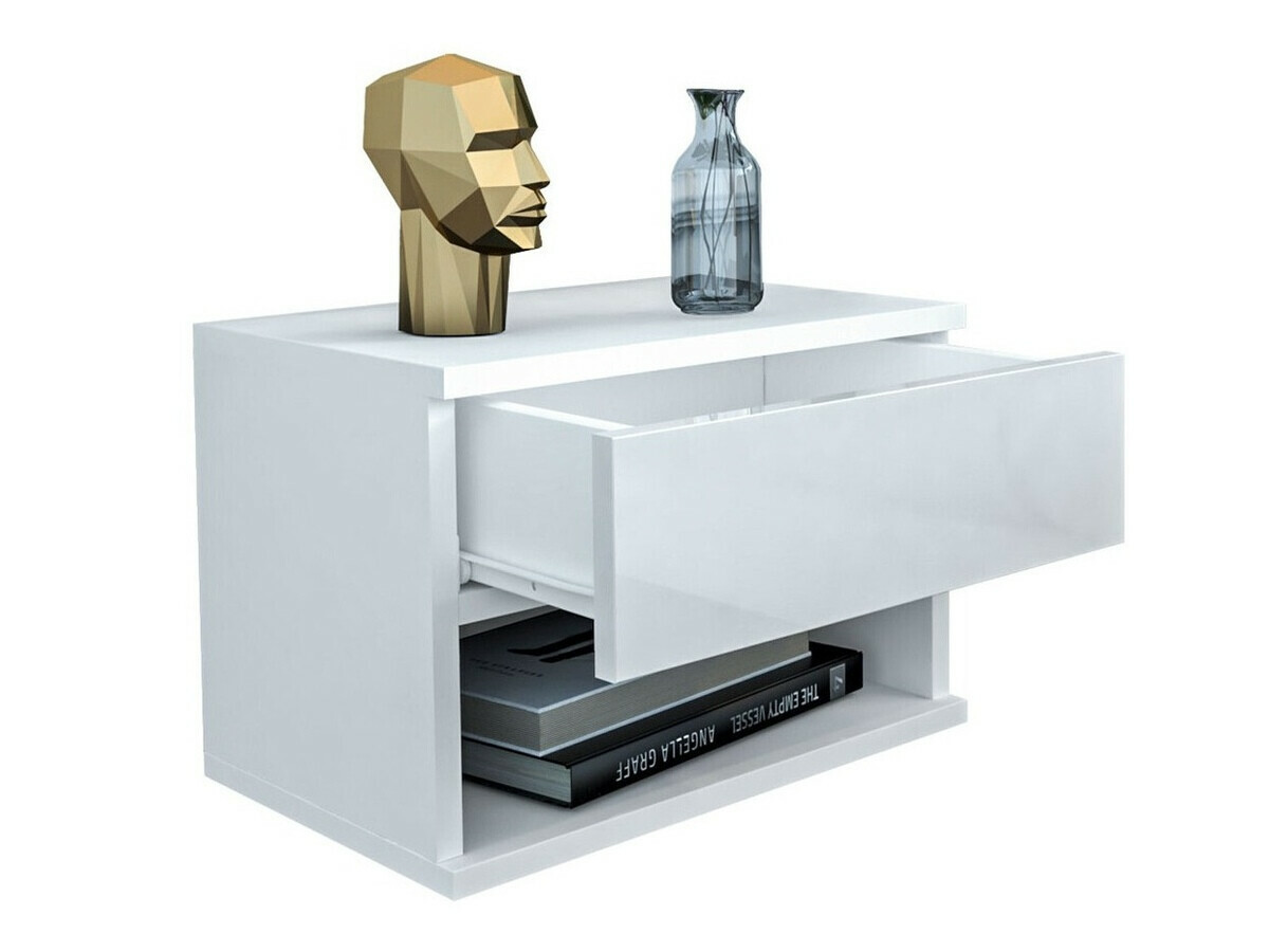 Nachttisch Papilix (Weiss + Weiss glänzend)